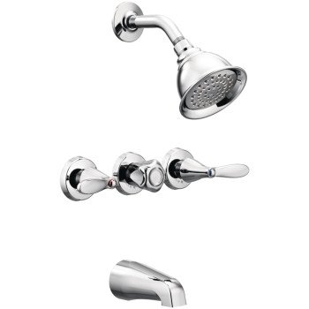 TUB-SHOWER FAUCET 3-HNDL CHRM