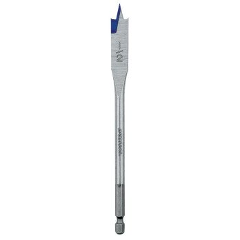 Irwin 88808 Spade Drill Bit, 1/2 in Dia, 6 in OAL, Flat Flute, 1/4 in Dia Shank, Hex Shank