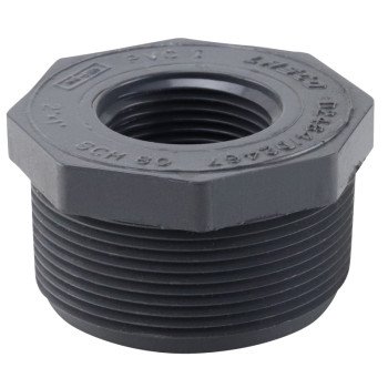 Lasco 839249BC Reducing Bushing, 2 x 1 in, MIP x Female, PVC, SCH 80 Schedule