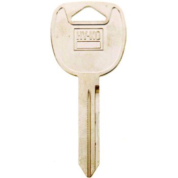 Hy-Ko 11010B102 Key Blank, Brass, Nickel, For: Automobile, Many General Motors Vehicles