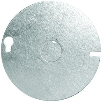 Hubbell 54-C-6 Box Cover, 4 in L, 4 in W, Round, Metal