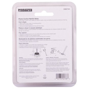 ProSource FE-50314-PS Furniture Glide, Plastic, white, White, 1-1/8 x 1-1/8 x 1-3/16 in Dimensions