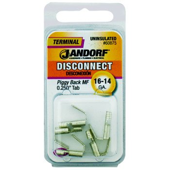 Jandorf 60875 Disconnect Terminal, 16 to 14 AWG Wire, Copper Contact, 5/PK