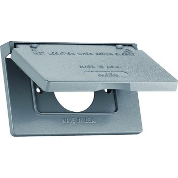 Eaton Wiring Devices S992 Cover, 4-9/16 in L, 2-13/16 in W, Rectangular, Metal, Gray, Powder-Coated