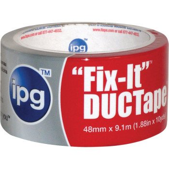 IPG 6910 Duct Tape, 10 yd L, 1.88 in W, Poly-Coated Cloth Backing, Silver