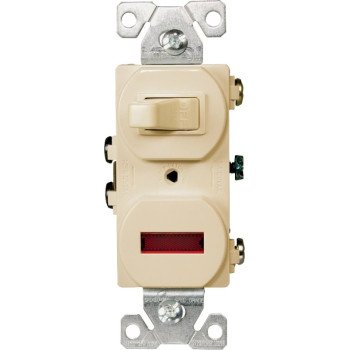 Eaton Wiring Devices 277V-BOX Combination Toggle Switch, 15 A, 120/277 V, Screw Terminal, Steel Housing Material, Ivory