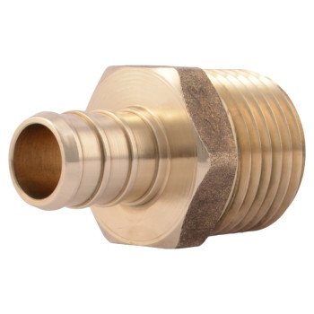 SharkBite UC120LFA10 Pipe Adapter, 1/2 in, MNPT, Brass, 80 to 160 psi Pressure