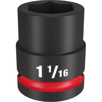 Milwaukee SHOCKWAVE Impact Duty Series 49-66-6308 Shallow Impact Socket, 1-1/16 in Socket, 3/4 in Drive, Square Drive