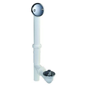 Keeney 65AWK Roller Ball Bath Drain Assembly, Plastic, White, For: All Standard Size Tubs