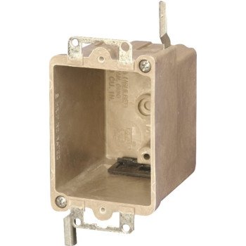 fiberglassBOX 9363-EWK Electrical Box, 1 -Gang, Fiberglass Reinforced Polyester BMC, Beige/Tan, Bracket Mounting