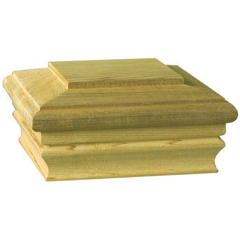 Deckorators 72290 Pressure Treated Post Cap, 5-5/8 in L, 5-5/8 in W, Pine Wood