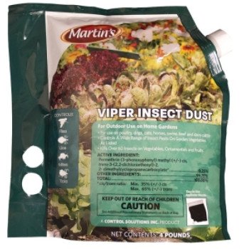 Martin's 82104017 Viper Insecticide Dust, Fine Powder, Home and Garden, 4 lb