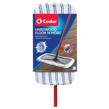 O-Cedar Floor N' More 168120 Dust Mop, 9 in W Head, 2.63 in L Head, Microfiber Head, Plastic Handle, 59-1/2 in L