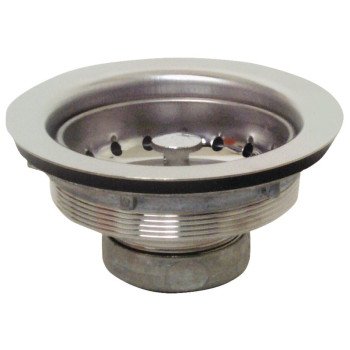 Plumb Pak PP20208 Basket Strainer, Stainless Steel, Chrome, For: 3-1/2 in Dia Opening Kitchen Sink