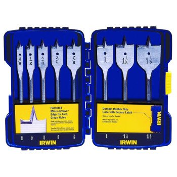 Irwin 341008 Spade Bit Set, 8-Piece, Steel, Bright