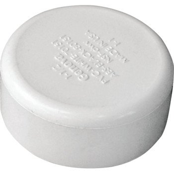 Canplas 193081 Pipe Cap, 1-1/2 in, Hub, PVC, White