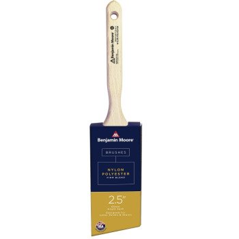 Benjamin Moore U61725-017 Paint Brush, Firm Brush, 2-15/16 in L Bristle, Nylon/Polyester Bristle, Angle Sash Handle