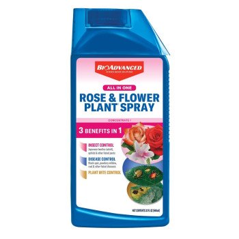 BioAdvanced 820061B All-In-One Rose and Flower Spray Concentrate, Spray Application, 32 oz Bottle