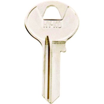 Hy-Ko 11010BO1 Key Blank, Brass, Nickel, For: Boomer Cabinet, House Locks and Padlocks