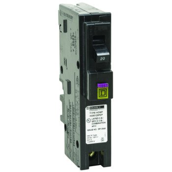 Square D HOM120PDFC Circuit Breaker, Dual Function, Mini, 20 A, 1 -Pole, 120 V, Plug Mounting