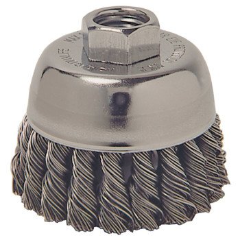 Weiler 36038 Wire Cup Brush, 3 in Dia, 5/8-11 Arbor/Shank, Steel Bristle