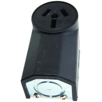 Forney 58499 Electrical Receptacle, 125/250 V, 50 A, 2-Pole, Black