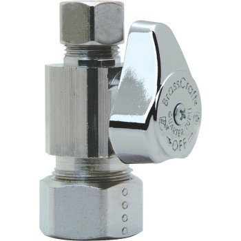 BrassCraft G2CR14X CD Stop Valve, 1/2 x 3/8 in Connection, Compression, 125 psi Pressure, Brass Body