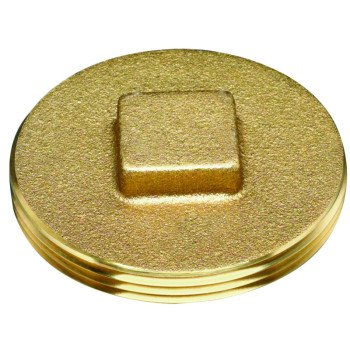 Oatey 42369 Cleanout Pipe Plug, 1-1/2 in, Raised Head, Brass