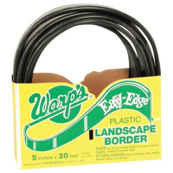 Warp's Easy-Edge LB-520-B Landscape Border, 20 ft L, 5 in H, Plastic/Polyethylene, Black