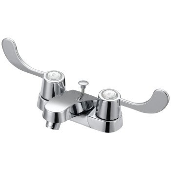 Boston Harbor F5120005CP Lavatory Faucet, 1.2 gpm, 2-Faucet Handle, 3-Faucet Hole, Metal/Plastic, Chrome Plated