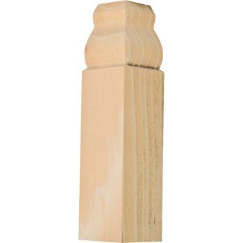 Waddell IBTB52 Trim Block Moulding, 6-1/2 in L, 1-1/8 in W, 1-1/8 in Thick, Pine Wood