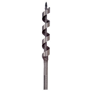 Irwin 49910 Power Drill Auger Bit, 5/8 in Dia, 7-1/2 in OAL, Solid Center Flute, 1-Flute, 5/16 in Dia Shank, Hex Shank