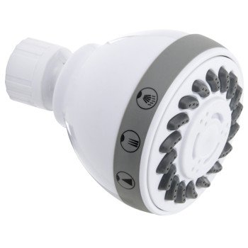 Plumb Pak K704WH Shower Head, Round, 1.8 gpm, 3-Spray Function, 2.7 in Dia