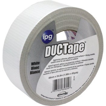 IPG 20C-W2 Duct Tape, 60 yd L, 1.88 in W, Cloth Backing, White