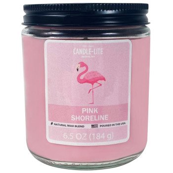 Candle-Lite 46031271 Jar Candle, 6.5 oz Candle, Pink Shoreline Fragrance