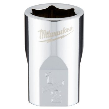 Milwaukee 45-34-9064 Socket, 1/2 in Socket, 3/8 in Drive, 6-Point, Chrome Vanadium Steel, Chrome