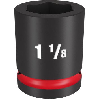 Milwaukee SHOCKWAVE Impact Duty Series 49-66-6309 Shallow Impact Socket, 1-1/8 in Socket, 3/4 in Drive, Square Drive