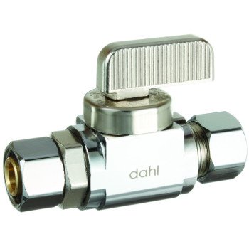 Dahl mini-ball 511-41-31 Straight Retrofit Valve, 3/8 in Connection, Female Compression x Compression, 250 psi Pressure