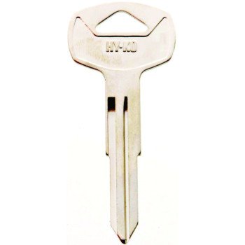 Hy-Ko 11010DA21 Automotive Key Blank, Brass, Nickel, For: Nissan Vehicle Locks