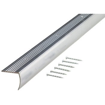 M-D 66035 Stair Edging, 36 in L, 1.28 in W, Aluminum