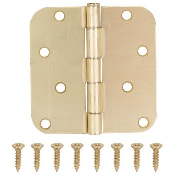 ProSource 20348US4 Door Hinge, Steel, Satin Brass, Loose Pin, 180 deg Range of Motion, Screw Mounting