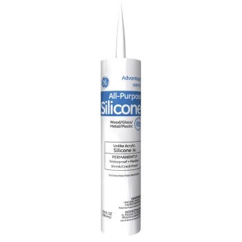 GE Silicone I M60.02 Silicone Caulk, White, -65 to 400 deg F, 10.1 fl-oz Cartridge