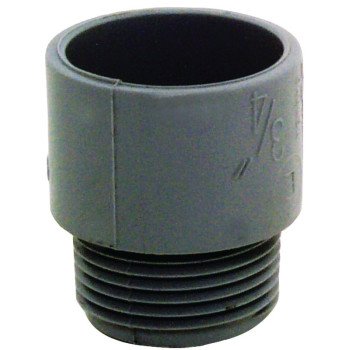 Carlon E943E-CTN Terminal Adapter, 3/4 in MPT x Socket, 1.29 in Dia, 1.47 in L, PVC, Gray