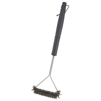 Omaha BBQ-37143 Wide Head Grill Brush, 6-3/4 W Brush, Stainless Steel Bristle, Plastic Handle, 18 in L