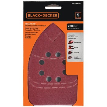 Black+Decker BDAMM220 Sandpaper, 220 Grit, Medium