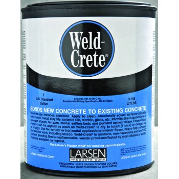 Larsen Weld-Crete WCG04 Bonding Agent, Liquid, Low to Slight Acetic, Blue, 1 gal Pail