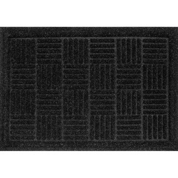 Multy Home MT5001431 Door Mat, 36 in L, 48 in W, Contours Pattern, Polypropylene/Rubber Surface, Charcoal