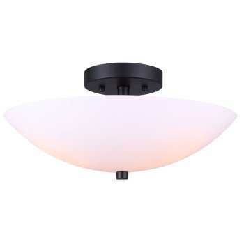 Canarm VIVY IFM1128A15BK Flush Mount Light, 120 V, 180 W, 3-Lamp, Type A Lamp, Black Fixture, Matte Fixture