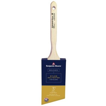 Benjamin Moore U61730-017 Paint Brush, Firm Brush, 3-3/16 in L Bristle, Nylon/Polyester Bristle, Angle Sash Handle