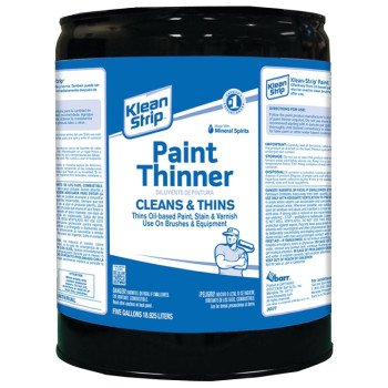 Klean Strip CKPT94402 Paint Thinner, Liquid, Free, Clear, Water White, 5 gal, Can